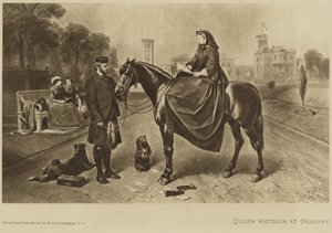 オズボーンで馬に座っているビクトリア女王 作： Edwin Landseer